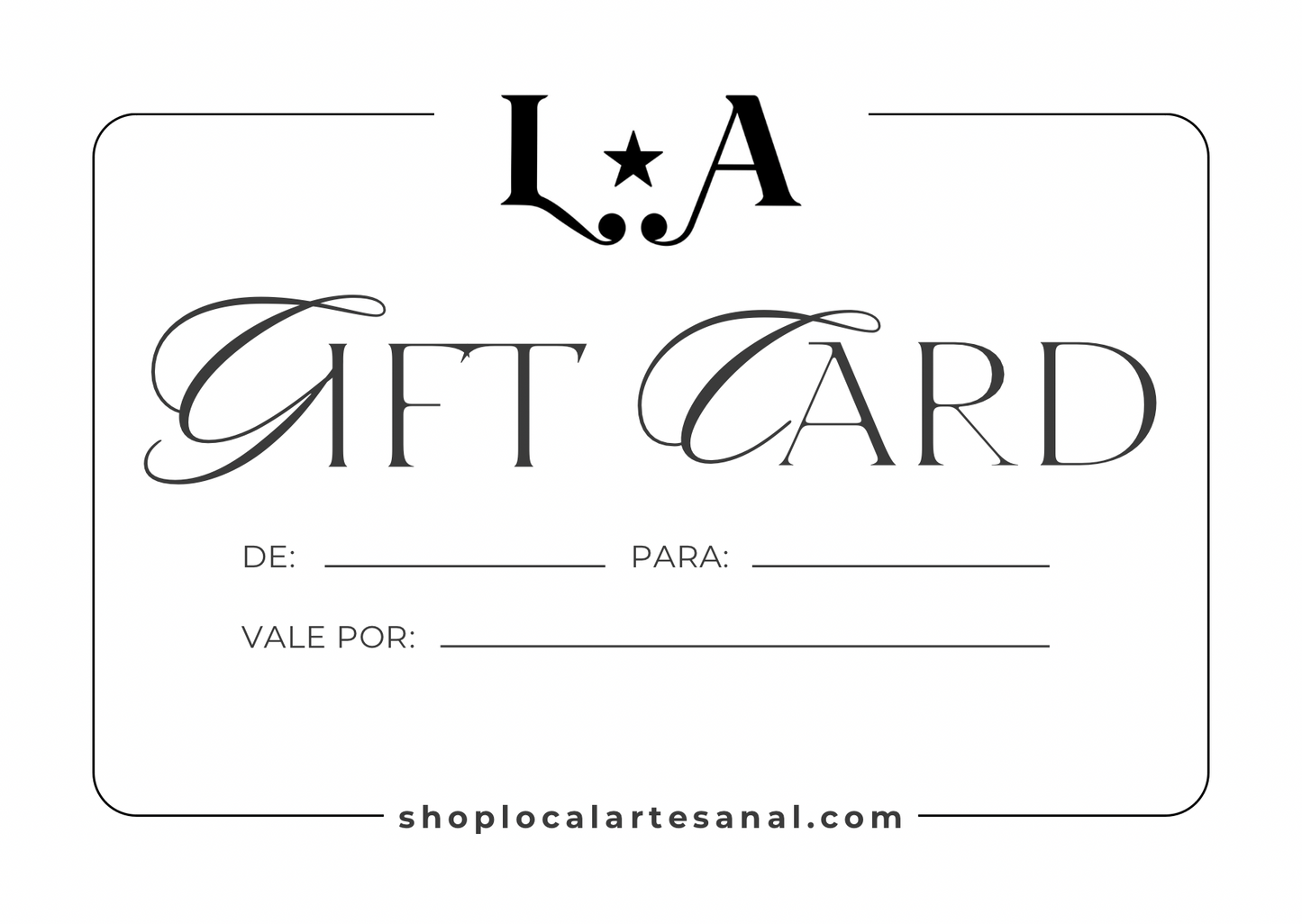 Gift Card Local Artesanal