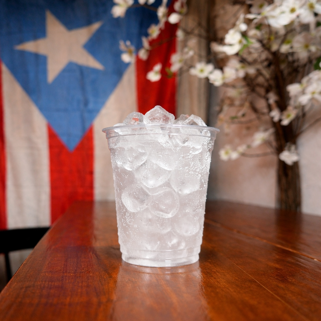 Vaso con hielo