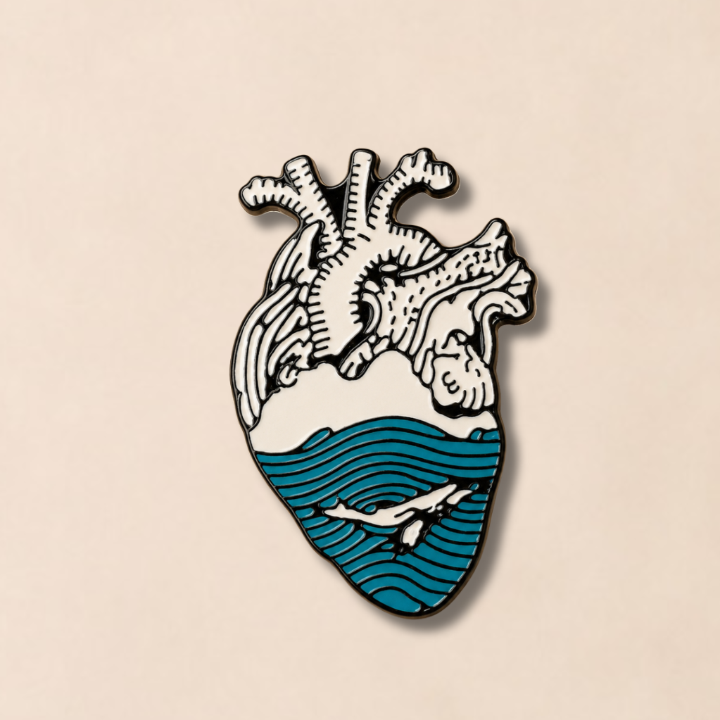 Whale Heart Enamel Pin
