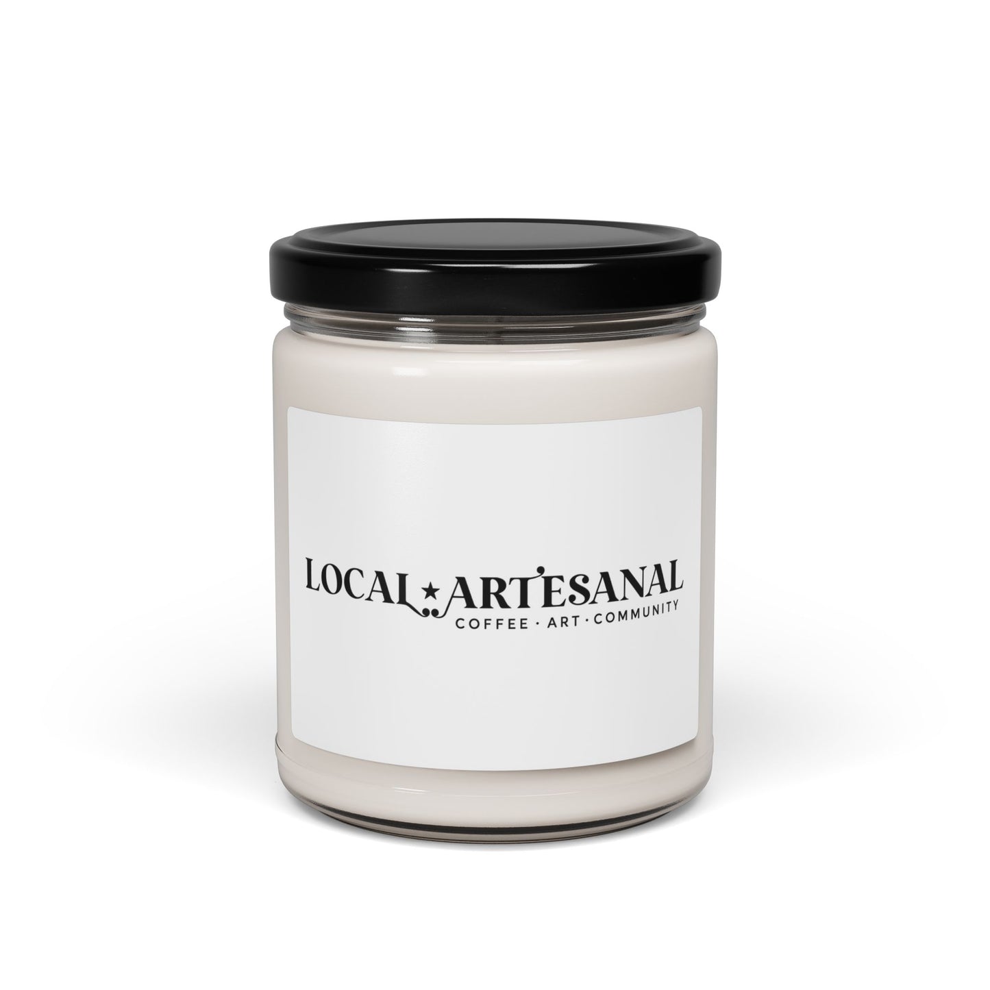 Local Artesanal Scented Soy Candle — 9oz Jar (Coffee • Art • Community)