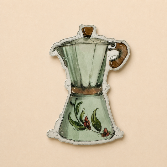 Greca Cafetera Floral Sticker