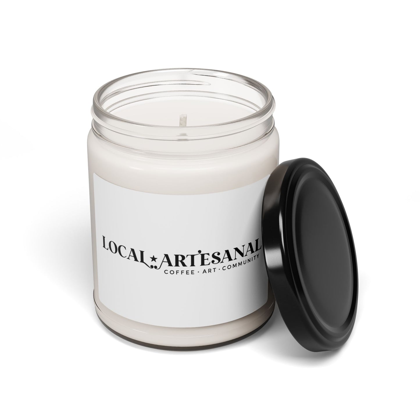 Local Artesanal Scented Soy Candle — 9oz Jar (Coffee • Art • Community)