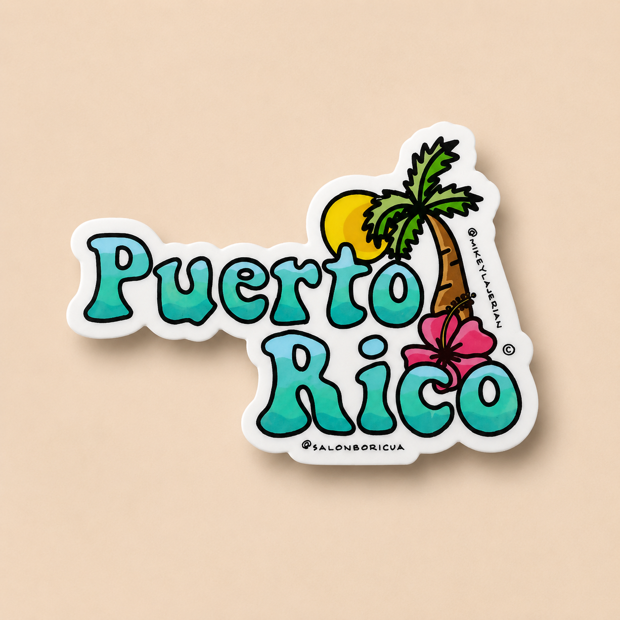 Puerto Rico Tropical Sticker | Salón Boricua