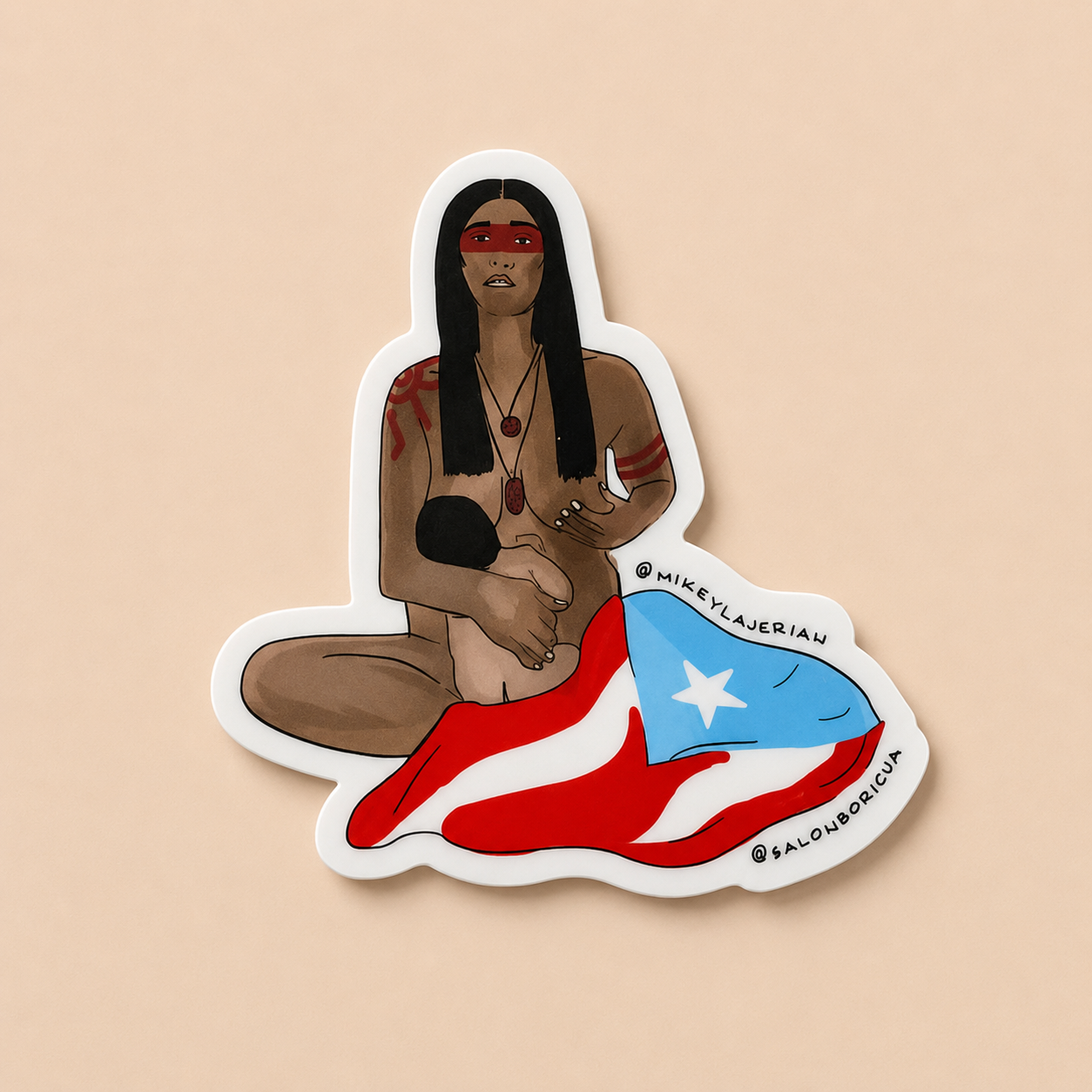 Taína Boricua Sticker | Salón Boricua
