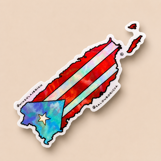 Puerto Rico Archipelago Tie Dye Sticker | Salón Boricua