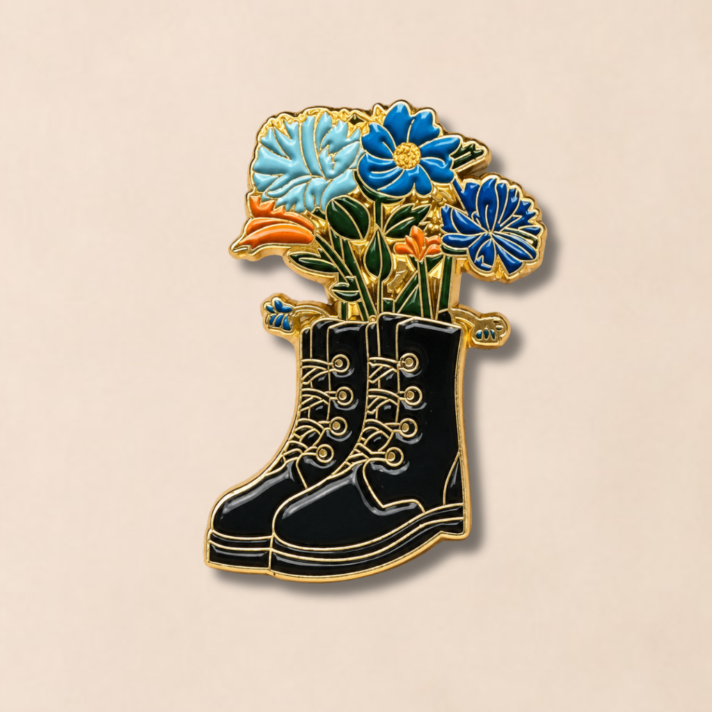 Floral Boots Enamel Pin
