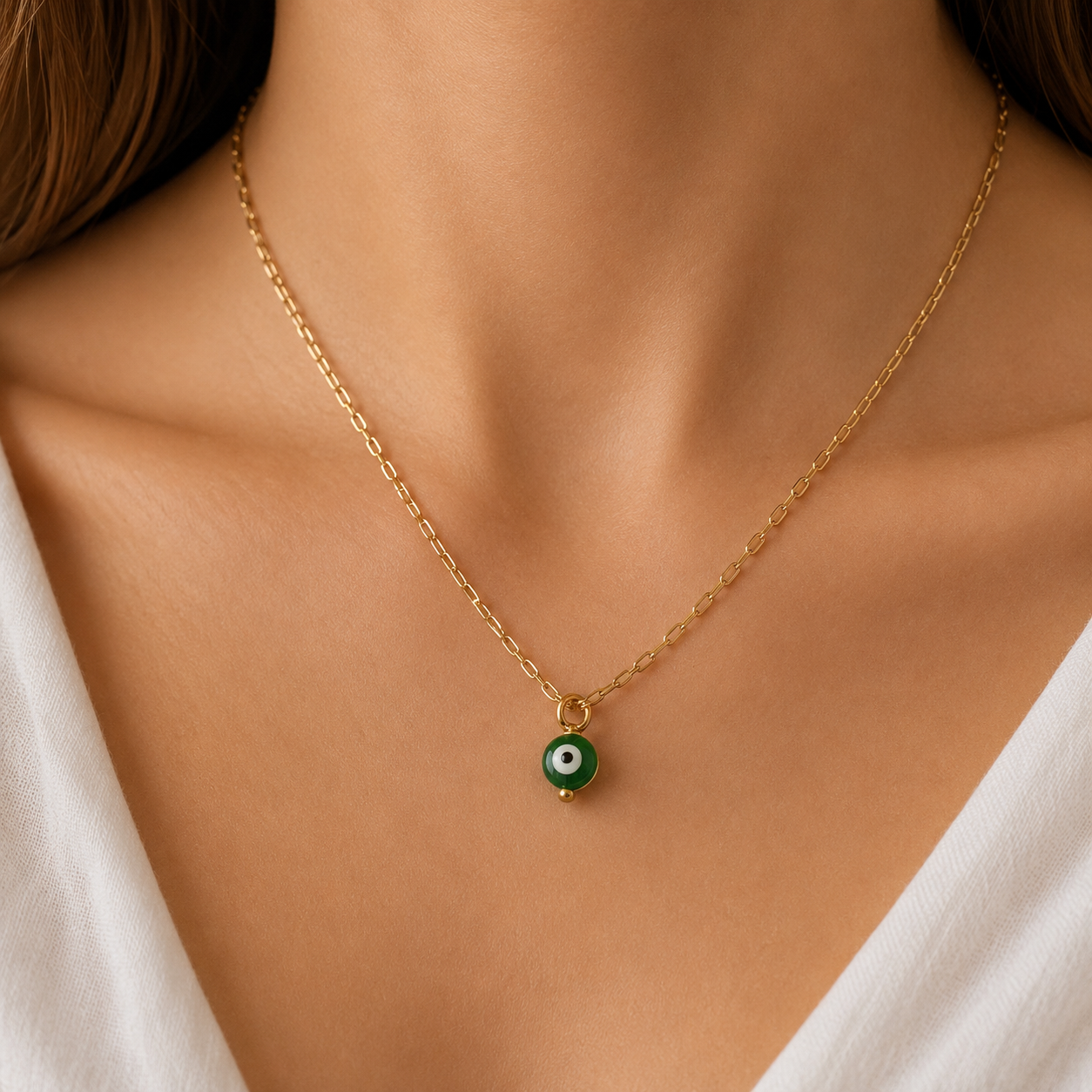 Collar ojo turco verde