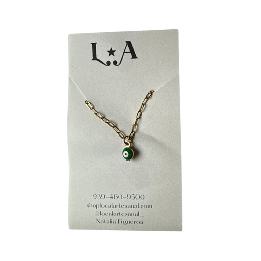Collar ojo turco verde